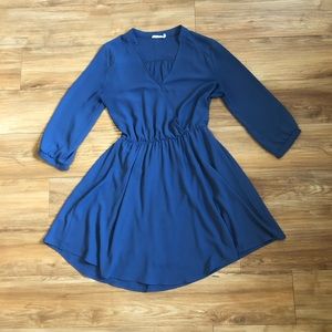 Blue 3/4 sleeve Dress | Lush